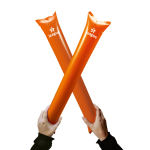 Aufblasbare Klatschstäbe aus Kunststoff in verschiedenen Farben für Veranstaltungen farbe orange Ansicht mit Logo 4
