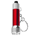 Origineller Schlüsselanhänger aus Aluminium mit Taschenlampe farbe rot zweite Ansicht