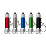 Origineller Schlüsselanhänger aus Aluminium mit Taschenlampe Ansicht in vielen Farben