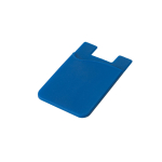 Kartenhalter aus Silikon mit Klebeband als Werbeartikel bedrucken farbe blau