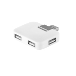 Günstiger USB Hub aus ABS mit 4 Ports als Werbeartikel farbe weiß vierte Ansicht