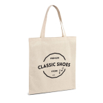 Günstige Baumwolltasche mit großer Tragekraft, 140 g/m2 Ansicht mit Logo 1