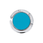 Taschenaufhänger aus Metall mit Kunstledereinsatz zum Verschenken farbe blau erste Ansicht