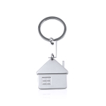 Werbe-Schlüsselanhänger aus Metall in Form eines Hauses farbe silber