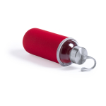 Bedruckte Glasflasche mit Hülle als Werbeartikel, 430 ml farbe rot dritte Ansicht