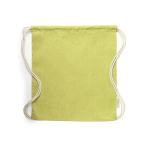 Zuziehbeutel aus recycelter Baumwolle als Öko-Geschenk, 120 g/m2 farbe gelb erste Ansicht