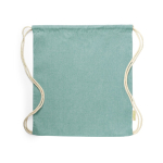 Zuziehbeutel aus recycelter Baumwolle als Öko-Geschenk, 120 g/m2 farbe grün erste Ansicht