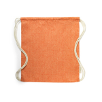 Zuziehbeutel aus recycelter Baumwolle als Öko-Geschenk, 120 g/m2 farbe orange erste Ansicht