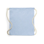 Zuziehbeutel aus recycelter Baumwolle als Öko-Geschenk, 120 g/m2 farbe hellblau erste Ansicht