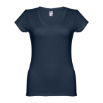 Tailliertes Damen-T-Shirt mit V-Ausschnitt, 150 g/m2, THC Athens farbe dunkelblau zweite Ansicht