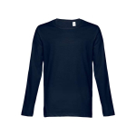 Unisex-Langarm-T-Shirts aus Baumwolle, 150 g/m2, THC Bucharest farbe blau zweite Ansicht