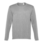 Unisex-Langarm-T-Shirts aus Baumwolle, 150 g/m2, THC Bucharest farbe grau mamoriert zweite Ansicht