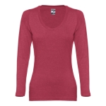 Langärmeliges Damen-T-Shirts aus Baumwolle, 150 g/m2, THC Bukarest farbe marmorrot