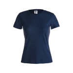 Damen-T-Shirts mit Logo aus Baumwolle, 150 g/m2, Keya farbe marineblau erste Ansicht