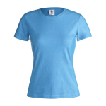 Damen-T-Shirts mit Logo aus Baumwolle, 150 g/m2, Keya farbe hellblau erste Ansicht