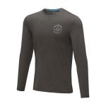 Langarm-Shirt aus weicher Bio-Baumwolle, 200 g/m², Elevate NXT farbe aschgrau Ansicht mit Siebdruck