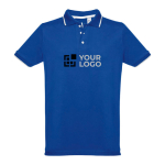 Slim-Fit-Poloshirt mit Logo aus Baumwolle, 210 g/m², THC Rome Ansicht mit Druckbereich