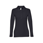 Langarm-Poloshirt für Damen aus Baumwolle, 210 g/m2, THC Bern farbe ultramarinblau zweite Ansicht