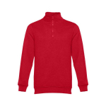 Sweatshirts mit 1/4-Reißverschluss mit Logo, 320 g/m2, THC Budapest farbe rot zweite Ansicht