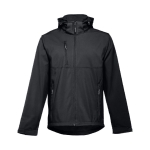Softshelljacken mit Kapuze bedrucken aus Polyester, 280 g/m2, THC Zagreb farbe schwarz zweite Ansicht