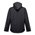 Softshelljacken mit Kapuze bedrucken aus Polyester, 280 g/m2, THC Zagreb farbe schwarz