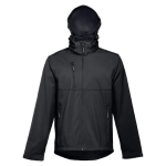 Softshelljacken mit Kapuze bedrucken aus Polyester, 280 g/m2, THC Zagreb farbe schwarz fünfte Ansicht
