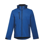 Softshelljacken mit Kapuze bedrucken aus Polyester, 280 g/m2, THC Zagreb farbe blau zweite Ansicht