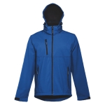 Softshelljacken mit Kapuze bedrucken aus Polyester, 280 g/m2, THC Zagreb farbe blau fünfte Ansicht