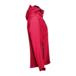 Softshelljacken mit Kapuze bedrucken aus Polyester, 280 g/m2, THC Zagreb farbe rot vierte Ansicht