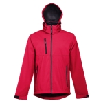 Softshelljacken mit Kapuze bedrucken aus Polyester, 280 g/m2, THC Zagreb farbe rot fünfte Ansicht