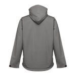 Softshelljacken mit Kapuze bedrucken aus Polyester, 280 g/m2, THC Zagreb farbe grau dritte Ansicht