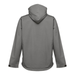 Softshelljacken mit Kapuze bedrucken aus Polyester, 280 g/m2, THC Zagreb farbe grau