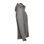 Softshelljacken mit Kapuze bedrucken aus Polyester, 280 g/m2, THC Zagreb farbe grau vierte Ansicht