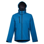 Softshelljacken mit Kapuze bedrucken aus Polyester, 280 g/m2, THC Zagreb farbe cyan-blau fünfte Ansicht