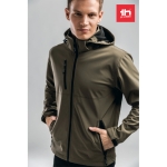 Softshelljacken mit Kapuze bedrucken aus Polyester, 280 g/m2, THC Zagreb farbe militärgrün