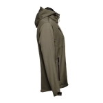 Softshelljacken mit Kapuze bedrucken aus Polyester, 280 g/m2, THC Zagreb farbe militärgrün vierte Ansicht