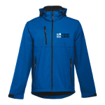 Softshelljacken mit Kapuze bedrucken aus Polyester, 280 g/m2, THC Zagreb Ansicht mit Druckbereich