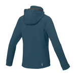 Damen-Softshelljacke mit Kapuze aus Polyester, 300 g/m2, Elevate Life farbe cyan-blau dritte Rückansicht