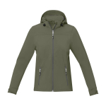 Damen-Softshelljacke mit Kapuze aus Polyester, 300 g/m2, Elevate Life farbe olivgrün zweite Vorderansicht