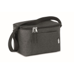 Kühltasche aus recyceltem Kunstoff für 6 Dosen als Werbemittel farbe schwarz