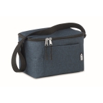 Kühltasche aus recyceltem Kunstoff für 6 Dosen als Werbemittel farbe blau