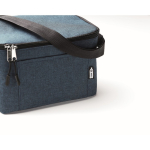 Kühltasche aus recyceltem Kunstoff für 6 Dosen als Werbemittel farbe blau achtes Detailbild