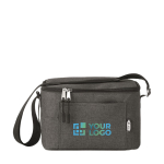 Kühltasche aus recyceltem Kunstoff für 6 Dosen als Werbemittel Ansicht mit Druckbereich