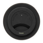 Wiederverwendbarer To Go Becher aus recycelbarem PP mit Logo, 270 ml farbe schwarz dritte Ansicht