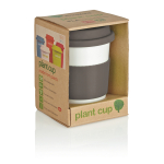 Coffee To Go Becher in Weiß mit farbigem Silikonband, 350 ml farbe grau dritte Ansicht