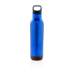 Wiederverwendbare auslaufsichere Thermosflasche mit Korkboden, 600 ml farbe blau zweite Ansicht