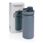 Sportliche Flasche mit Thermofunktion und Antitropfdeckel, 550 ml farbe blau Ansicht mit Box