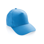 Cap mit 5 Panelen aus recyceltem Baumwolltwill und Metallschnalle farbe cyan-blau