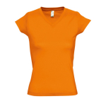 Damen-T-Shirt aus Baumwolle mit V-Ausschnitt, 150 g/m², SOL'S Moon farbe orange