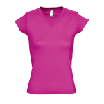 Damen-T-Shirt aus Baumwolle mit V-Ausschnitt, 150 g/m², SOL'S Moon farbe pink
